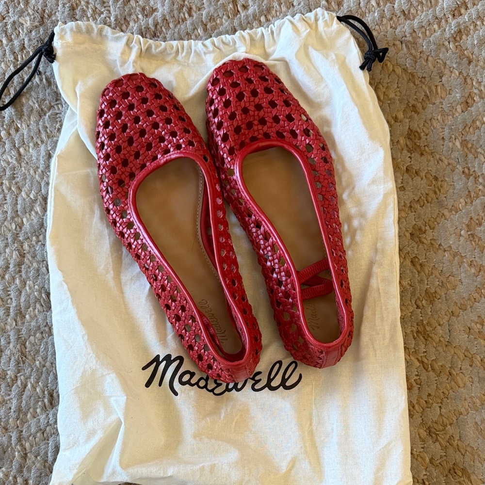Madewell Red Woven Ballet Flats